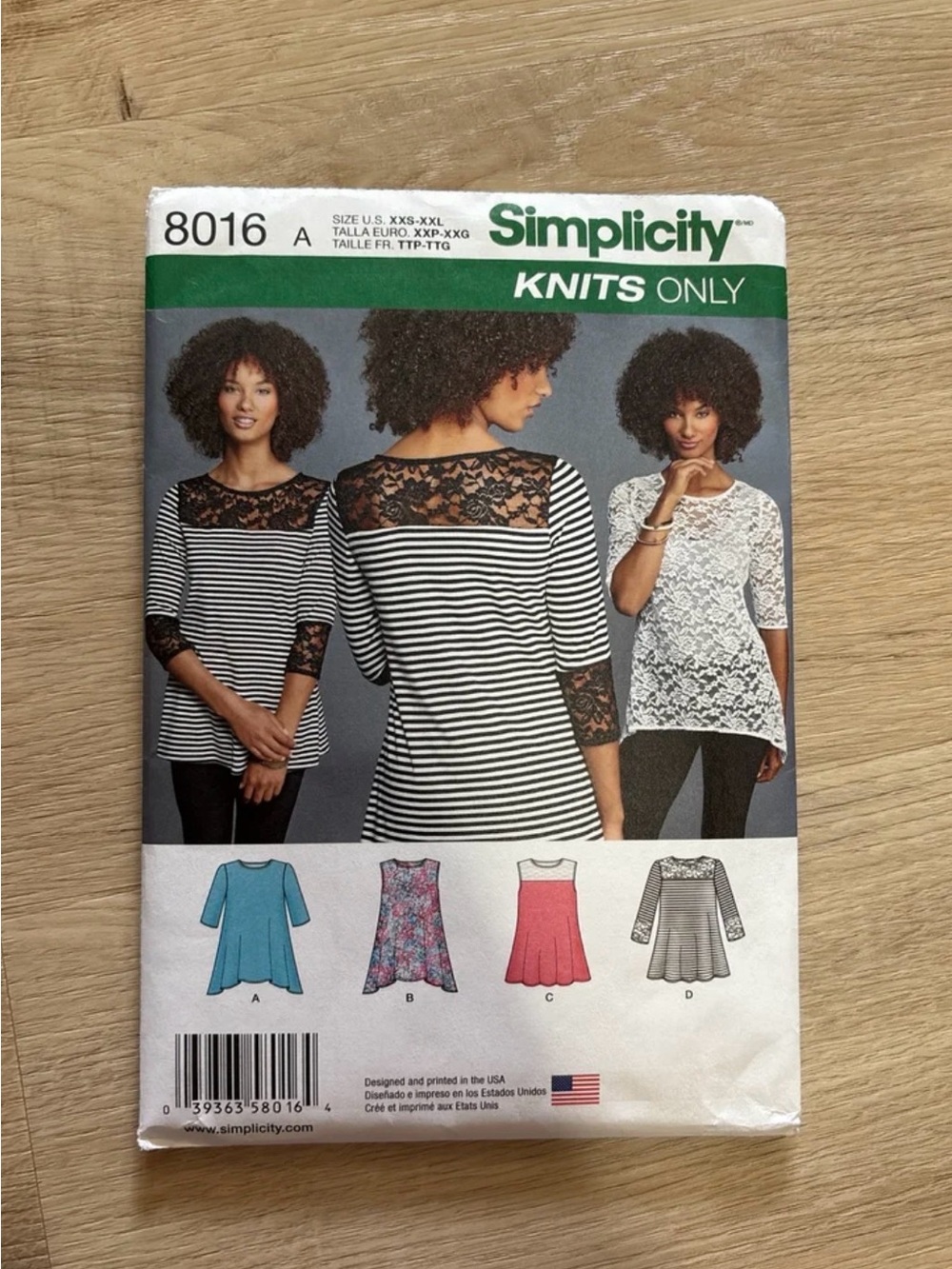 Simplicity || #8016 || sewing pattern for knit tops